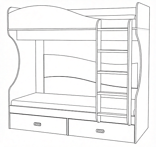 Кровать двухъярусная   МН-211-06