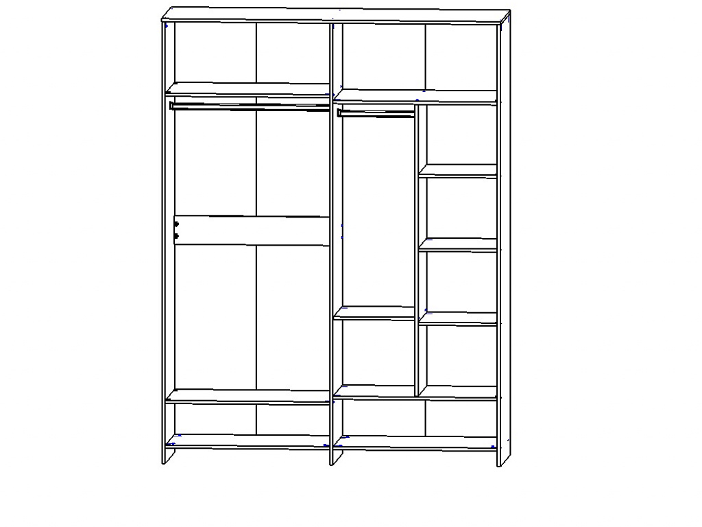 Шкаф для одежды 4Д   КМК 0970.1