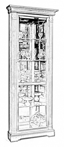 Шкаф с витриной (угловой, правый)   ГМ 5915