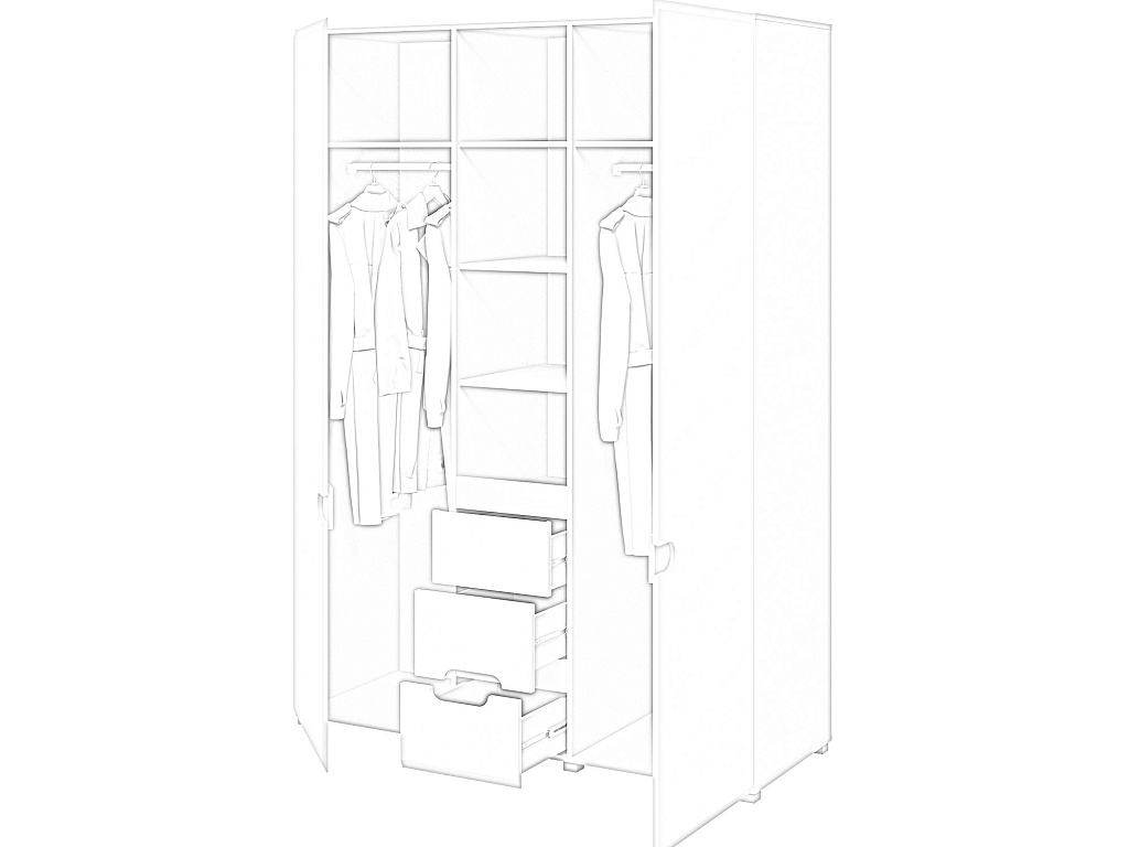 Шкаф для одежды   МН-026-08